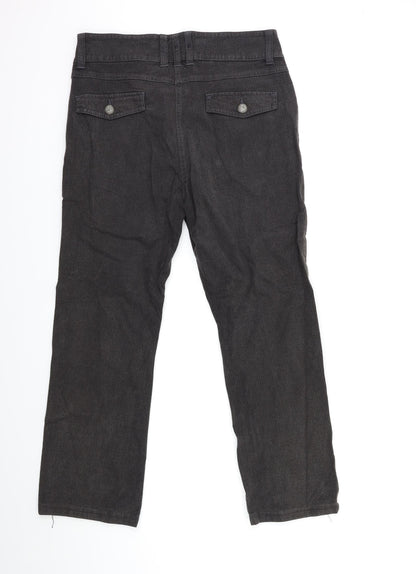 Per Una Womens Black  Denim Straight Jeans Size 8 L28 in