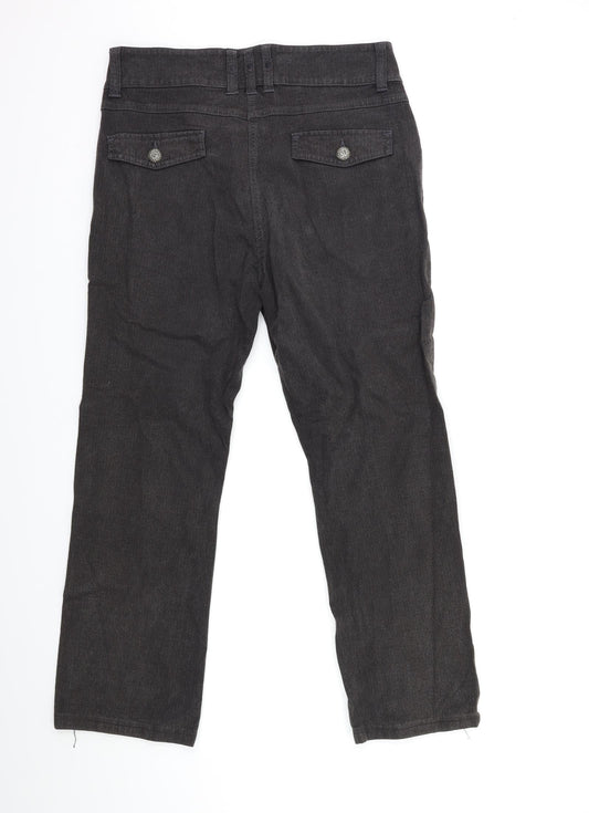 Per Una Womens Black  Denim Straight Jeans Size 8 L28 in