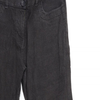 Per Una Womens Black  Denim Straight Jeans Size 8 L28 in