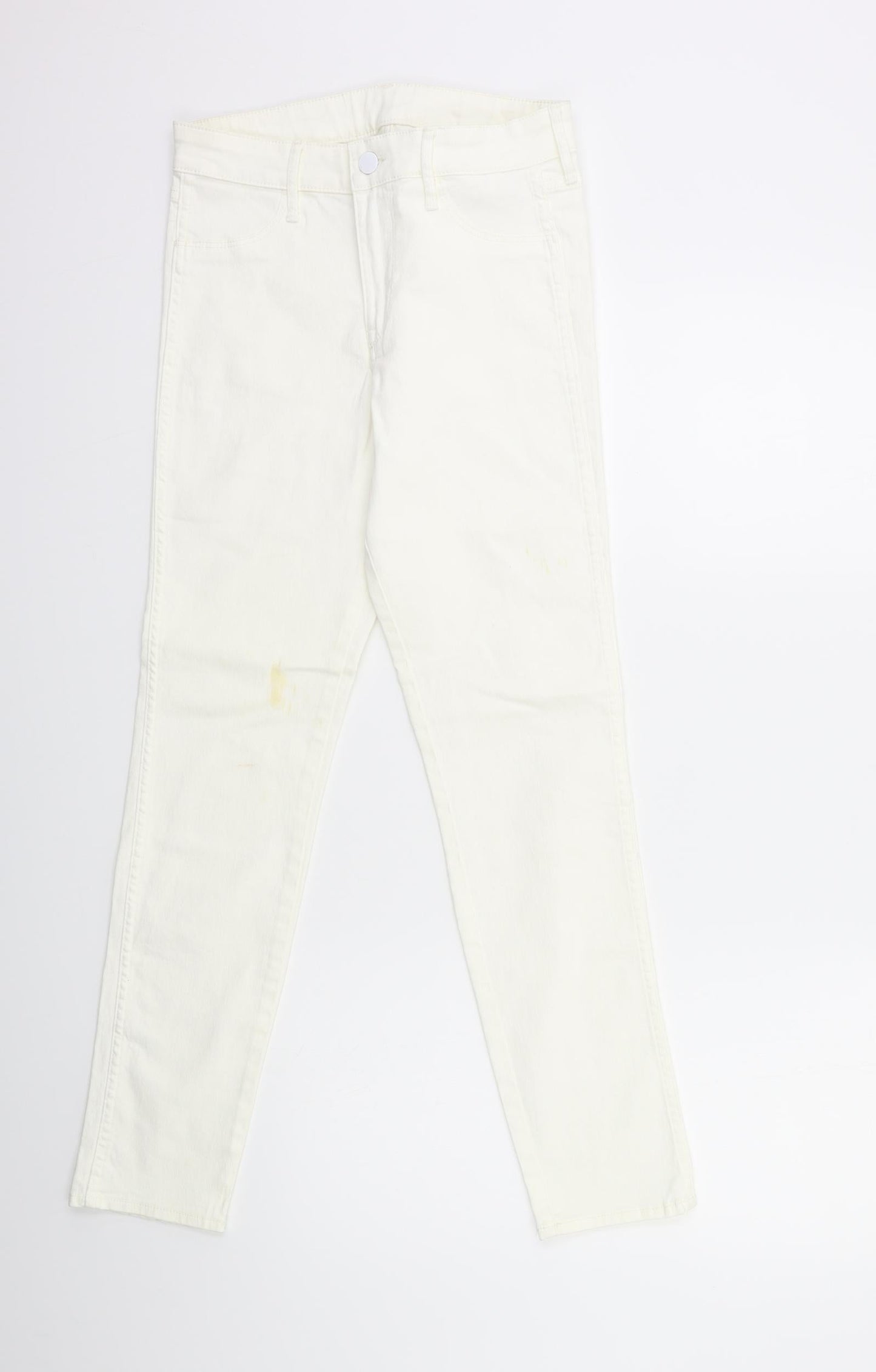 Womens UK Size 26 in H&M Regular Fit Skinny White Jeans