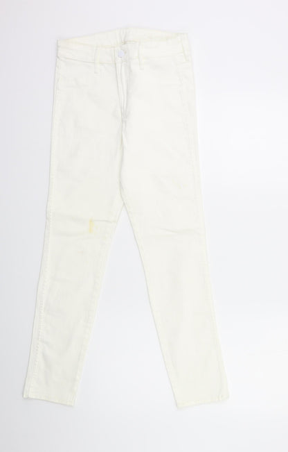 Womens UK Size 26 in H&M Regular Fit Skinny White Jeans