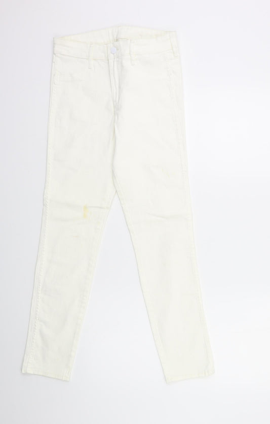 Womens UK Size 26 in H&M Regular Fit Skinny White Jeans