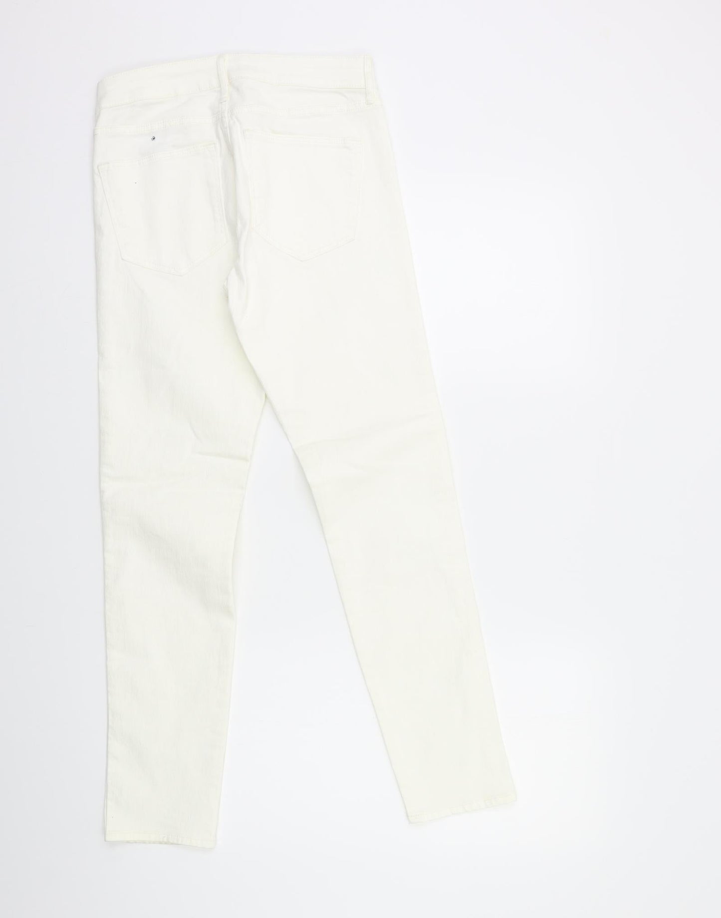 Womens UK Size 26 in H&M Regular Fit Skinny White Jeans