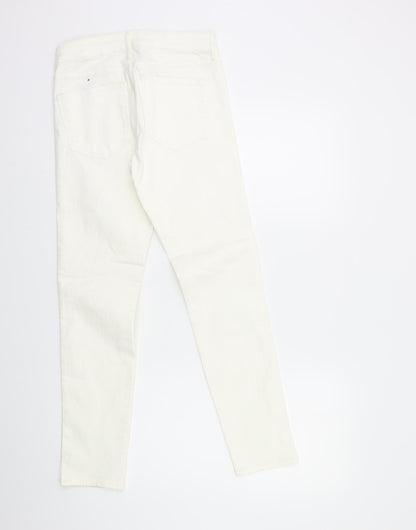 Womens UK Size 26 in H&M Regular Fit Skinny White Jeans