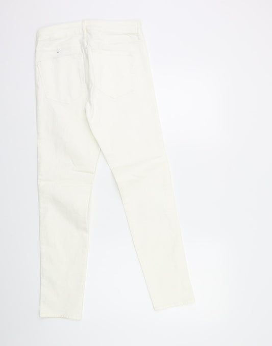 Womens UK Size 26 in H&M Regular Fit Skinny White Jeans