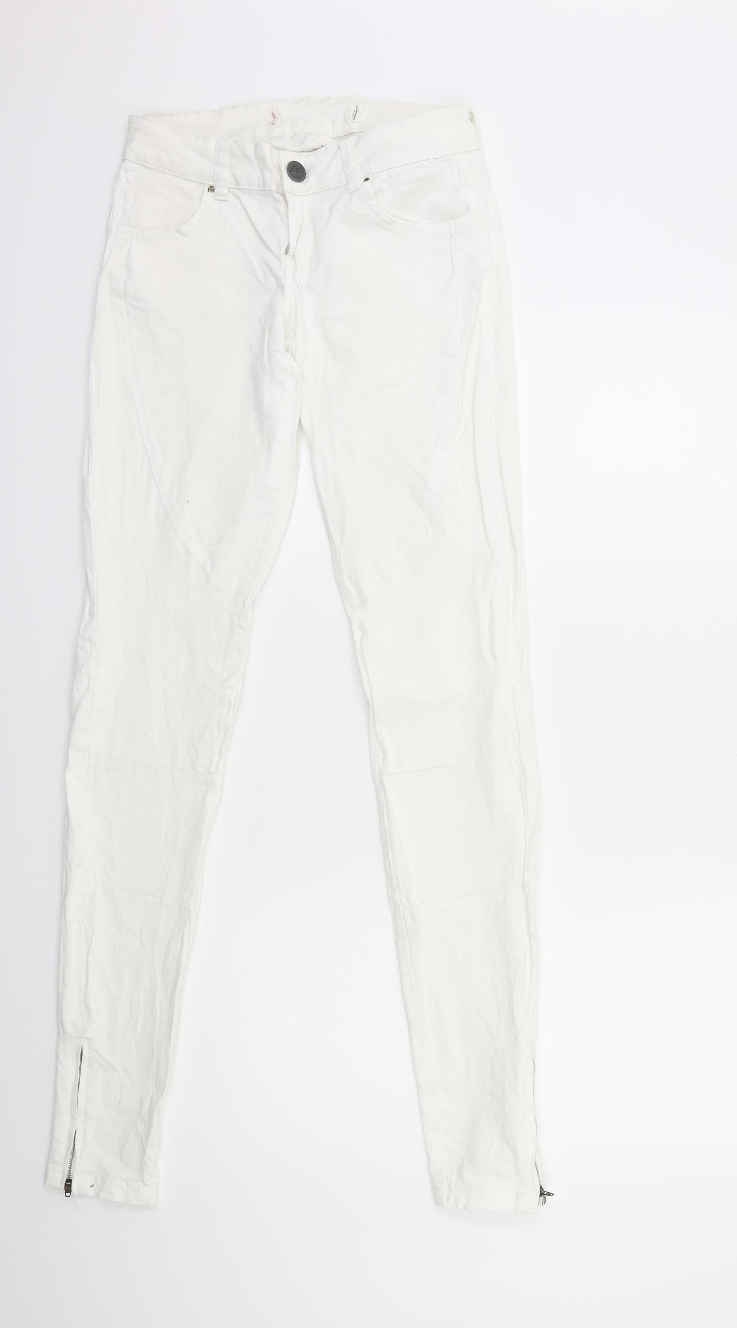 Womens UK Size 26 in Preworn Regular Fit Skinny White Jeans
