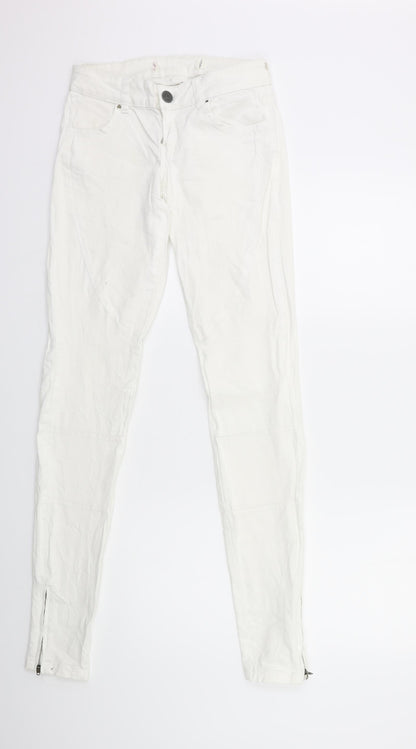 Womens UK Size 26 in Preworn Regular Fit Skinny White Jeans