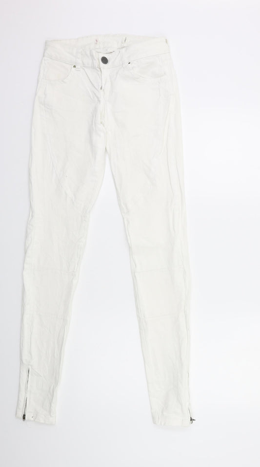 Womens UK Size 26 in Preworn Regular Fit Skinny White Jeans