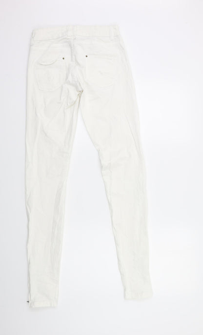 Womens UK Size 26 in Preworn Regular Fit Skinny White Jeans