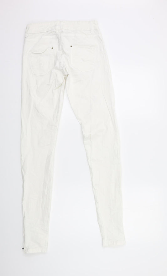 Womens UK Size 26 in Preworn Regular Fit Skinny White Jeans