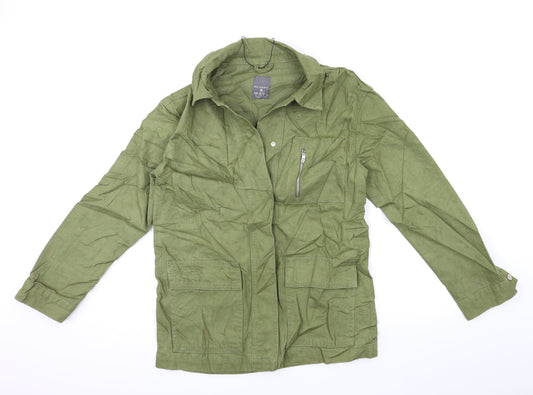 Primark Womens Green  Denim Jacket Coat Size 6