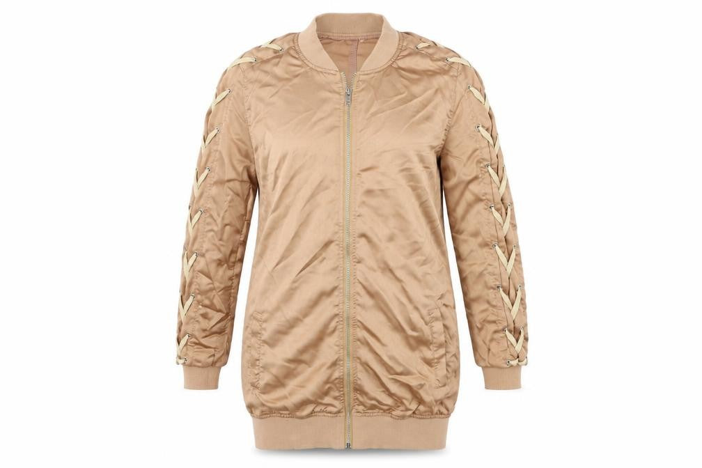 Womens UK Size 8 Missguided Brown Bomber Jacket