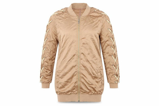Womens UK Size 8 Missguided Brown Bomber Jacket