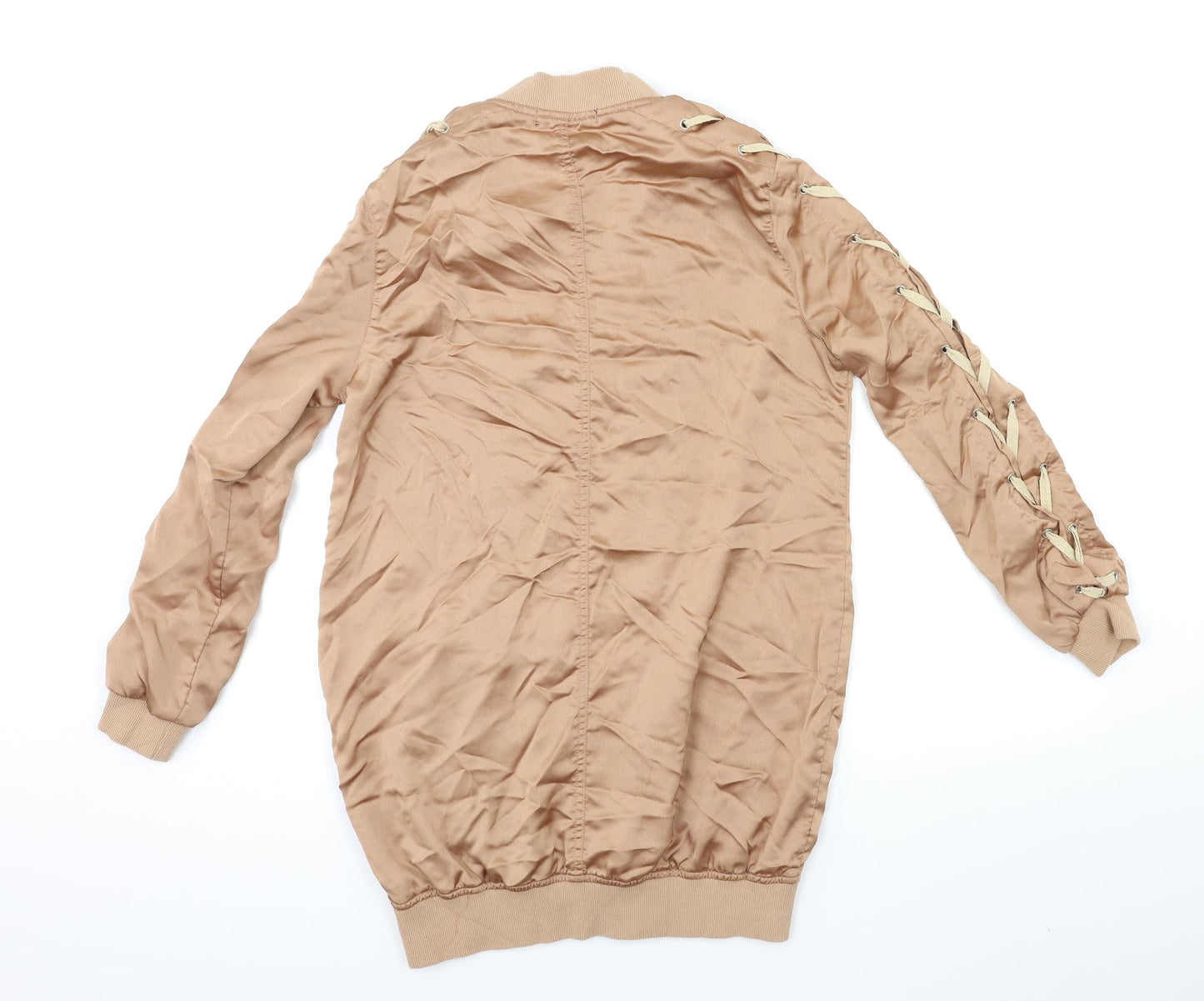 Womens UK Size 8 Missguided Brown Bomber Jacket