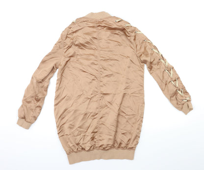 Womens UK Size 8 Missguided Brown Bomber Jacket