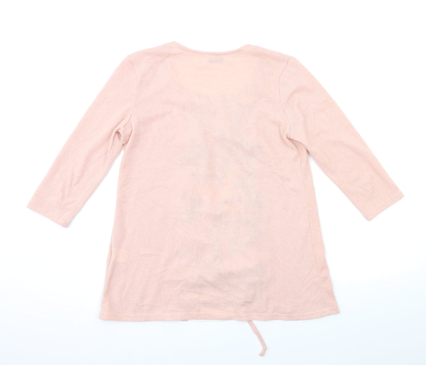 afibel Womens Pink Floral Knit Cardigan Jumper Size 14