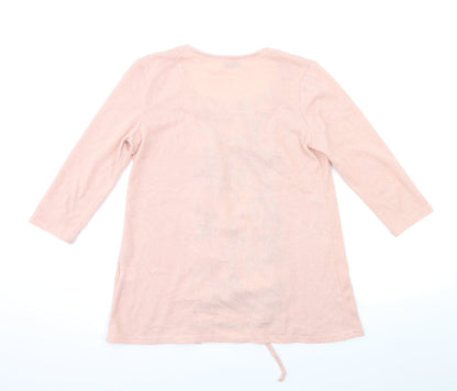 afibel Womens Pink Floral Knit Cardigan Jumper Size 14