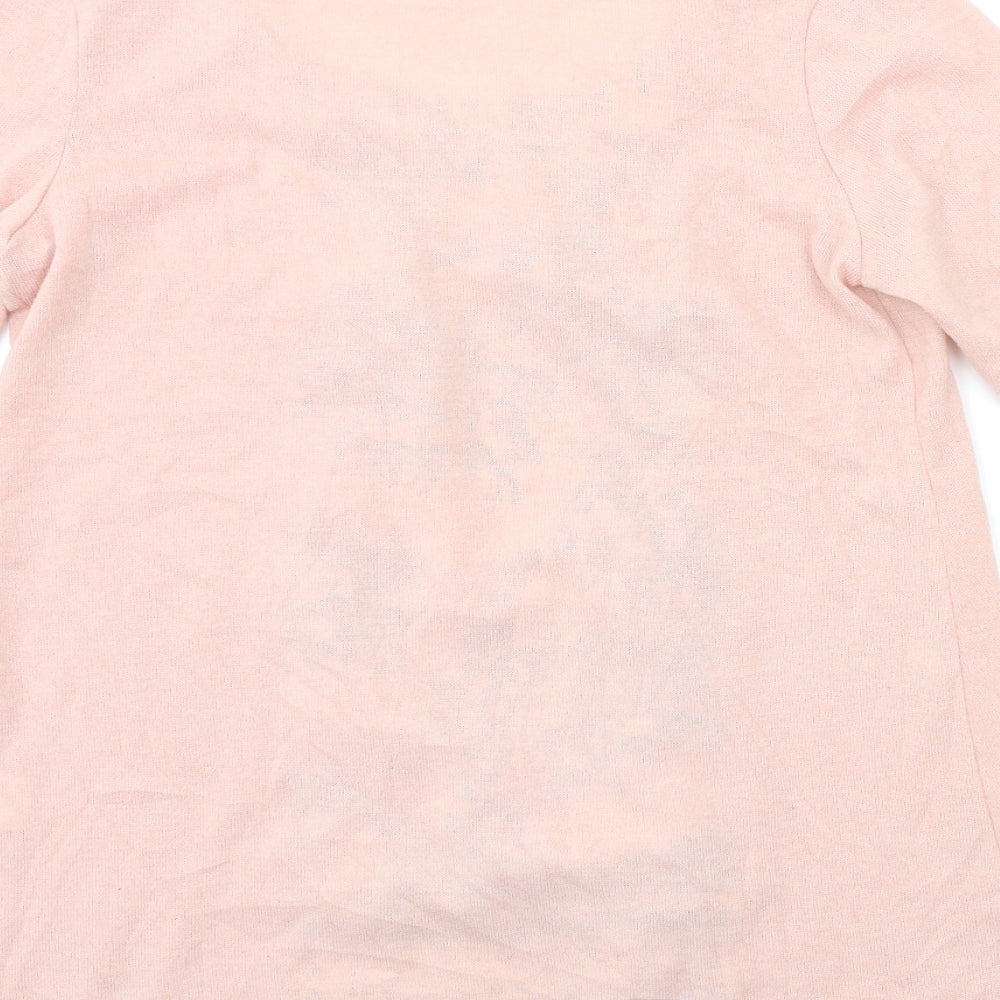 afibel Womens Pink Floral Knit Cardigan Jumper Size 14