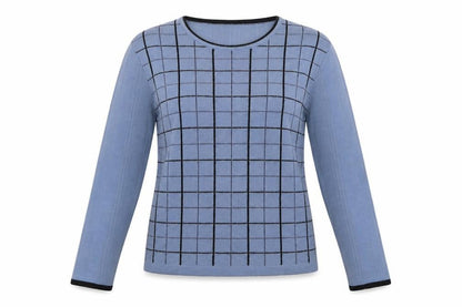 m3m Womens Blue Check  Pullover Jumper Size S