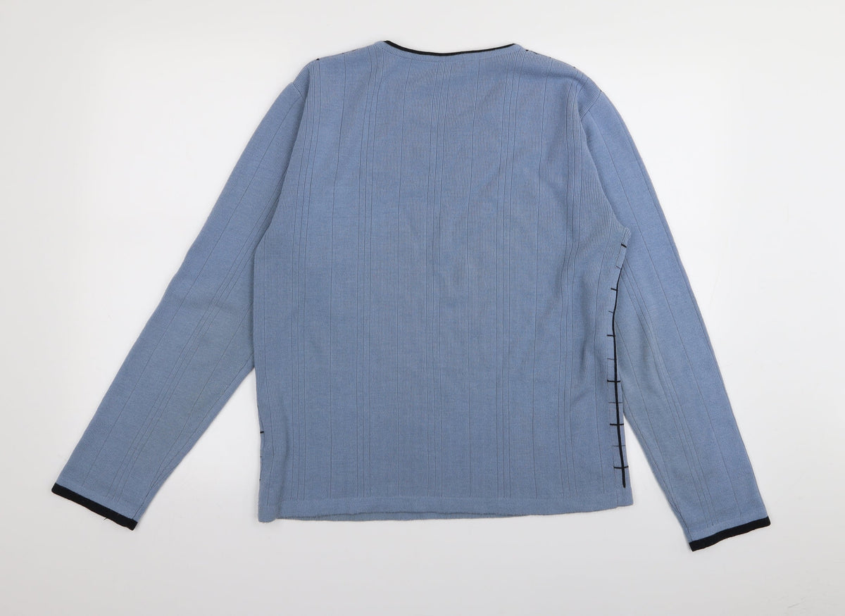m3m Womens Blue Check  Pullover Jumper Size S