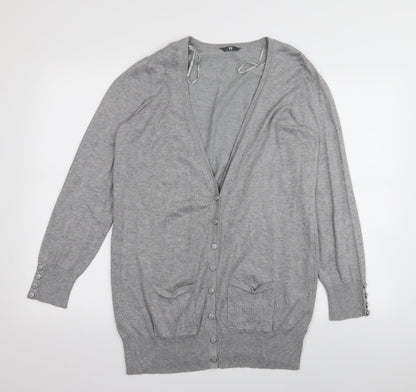 BHS Womens Grey   Cardigan Jumper Size 10