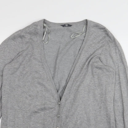 BHS Womens Grey   Cardigan Jumper Size 10