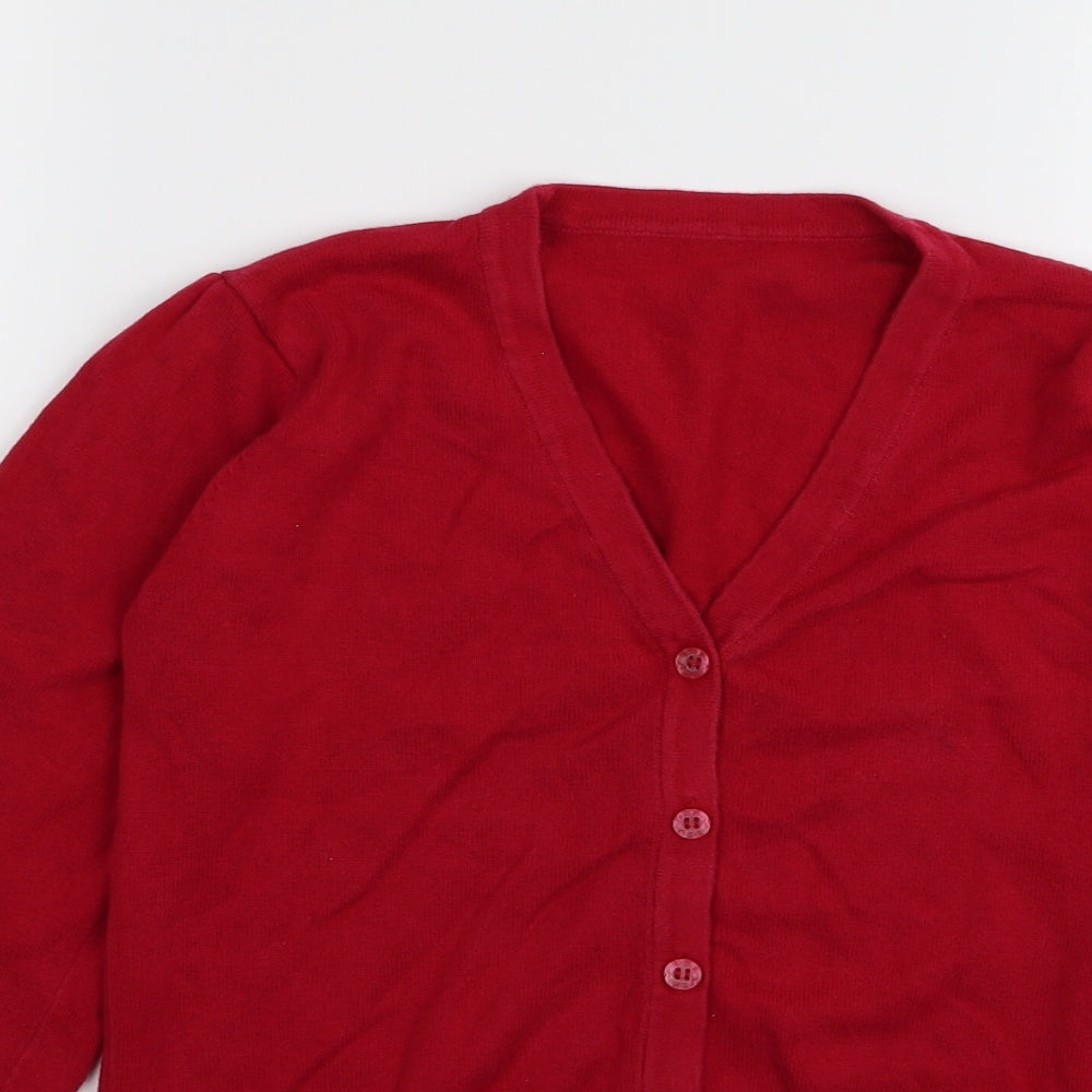 Nutmeg Girls Red   Cardigan Jumper Size 12-13 Years  - School Cardigan