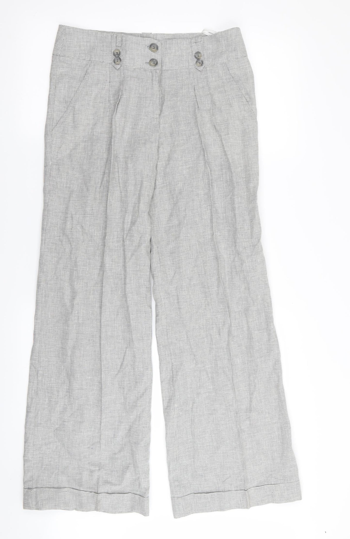 Primark Womens Grey Houndstooth  Trousers  Size 8 L34 in