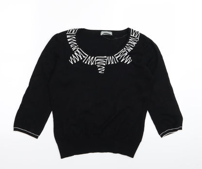 Womens UK Size 10 Per Una Black Basic T-Shirt