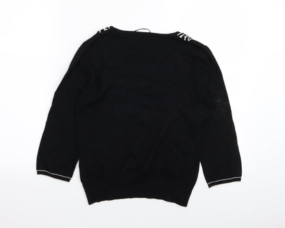 Womens UK Size 10 Per Una Black Basic T-Shirt