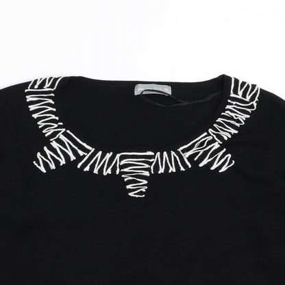 Womens UK Size 10 Per Una Black Basic T-Shirt