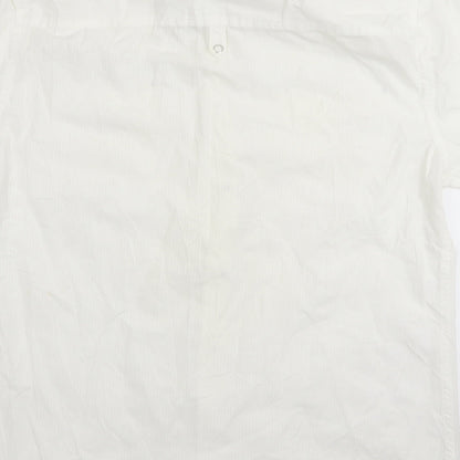 Mens UK Size M Easy White  Button-Up Short Sleeve Casual Shirt