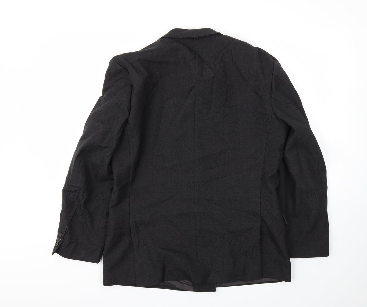 LEITHAUSER Mens Black   Jacket Blazer Size 44
