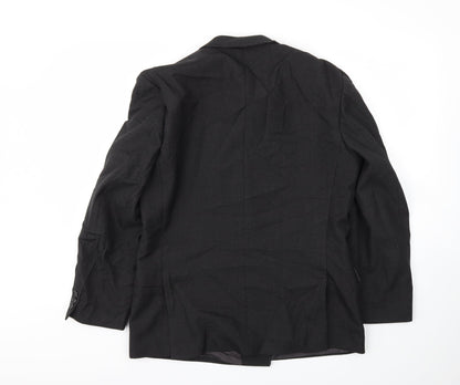 LEITHAUSER Mens Black   Jacket Blazer Size 44