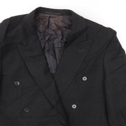 LEITHAUSER Mens Black   Jacket Blazer Size 44