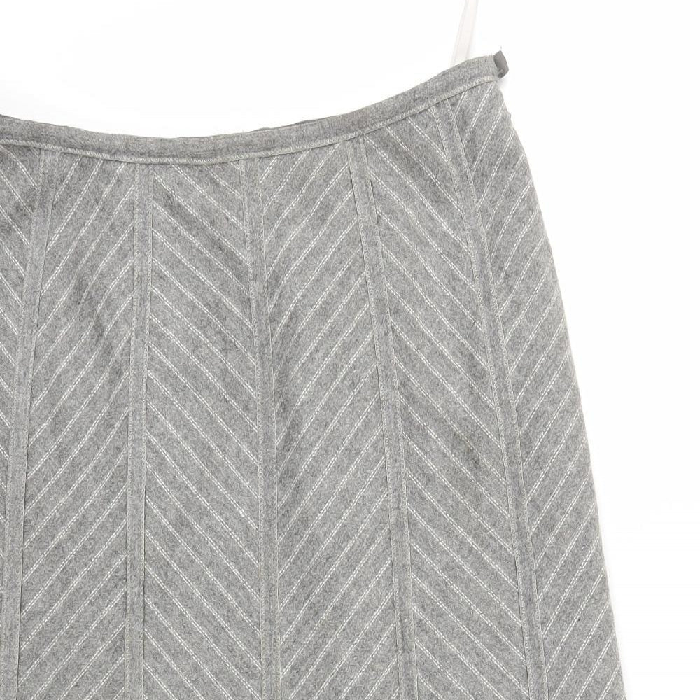 M&S Womens Grey   Flare Skirt Size 8