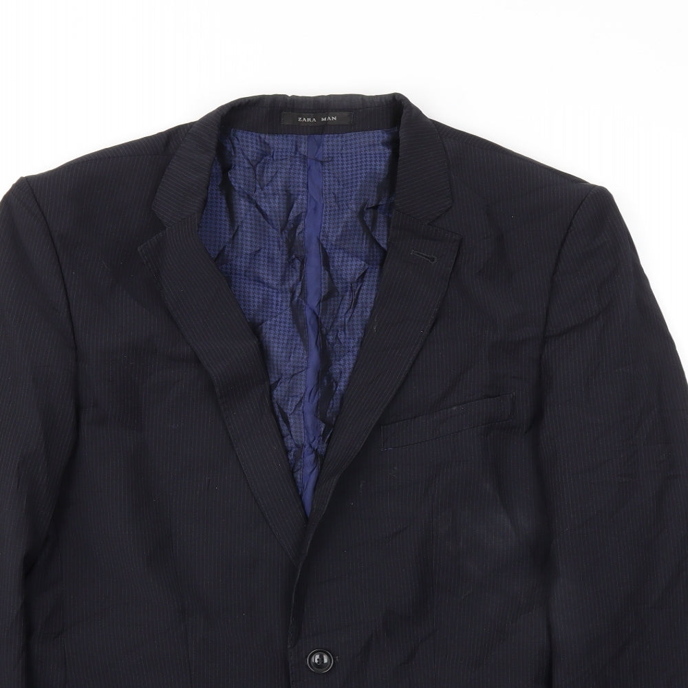 Mens UK Size 38 Zara Regular Blue Suit Jacket