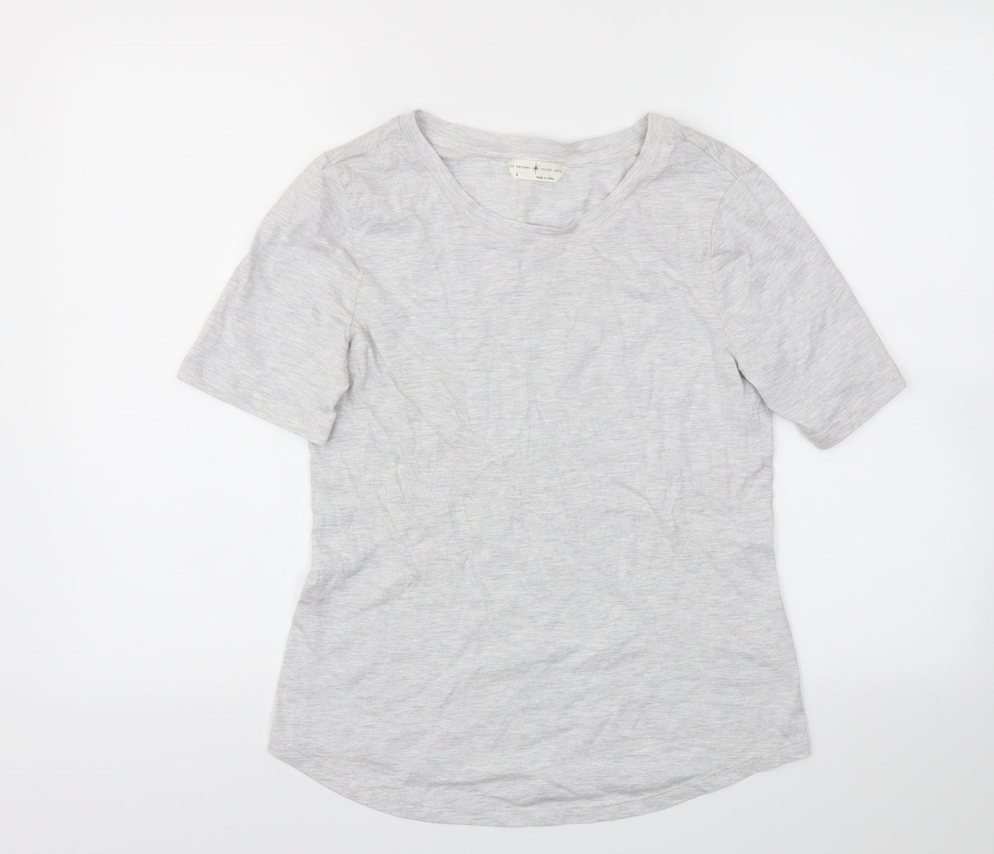Womens UK Size 6 Day dreams Grey Basic T-Shirt