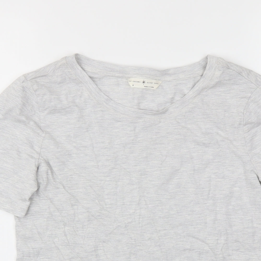 Womens UK Size 6 Day dreams Grey Basic T-Shirt