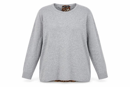 MISSLADY Womens Grey Animal Print  Pullover Jumper Size XL
