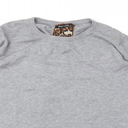 MISSLADY Womens Grey Animal Print  Pullover Jumper Size XL