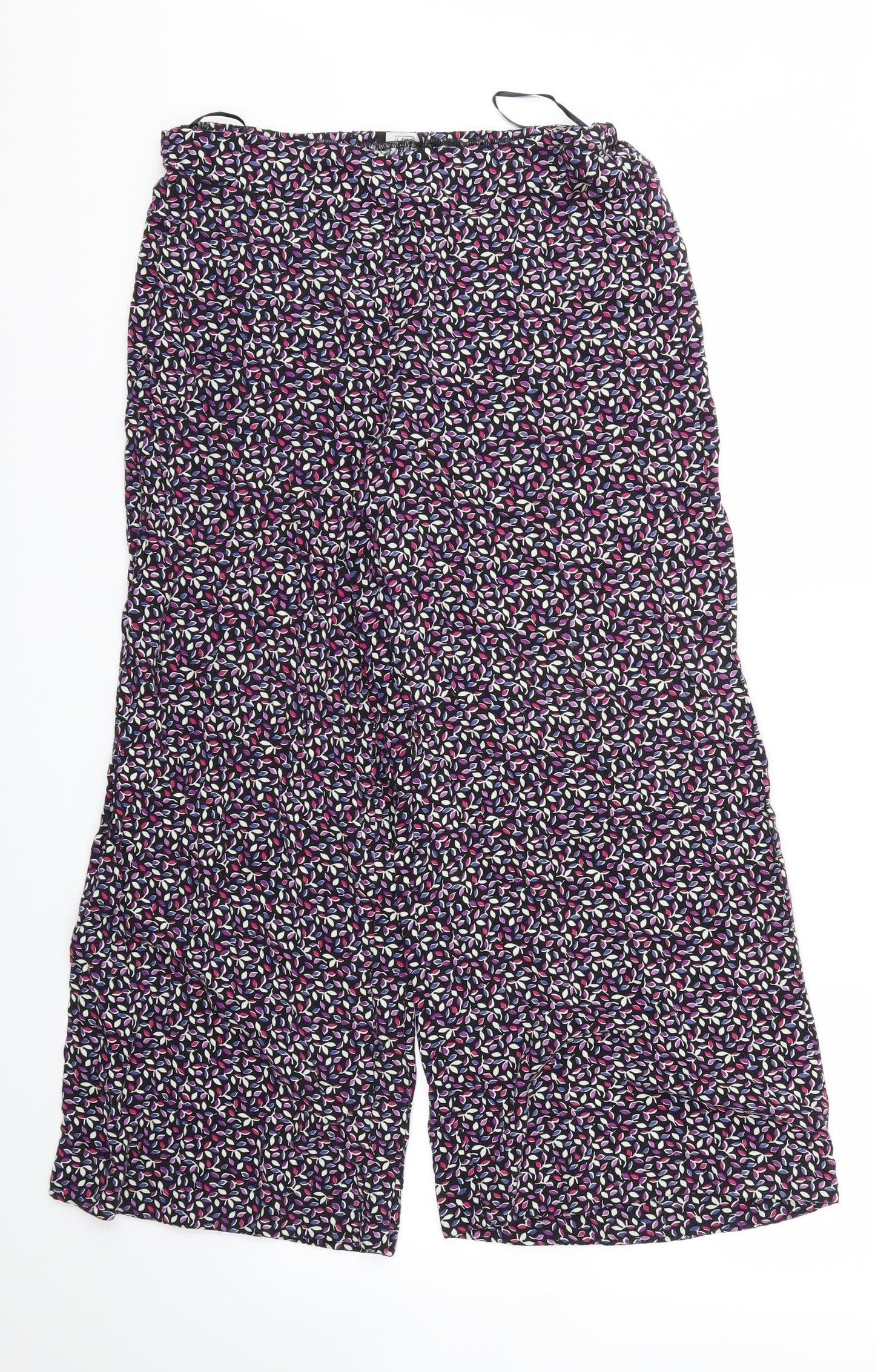 F&F Womens Purple Floral  Trousers  Size 10 L24 in