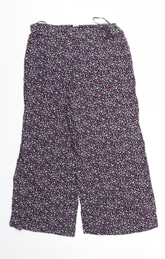 F&F Womens Purple Floral  Trousers  Size 10 L24 in