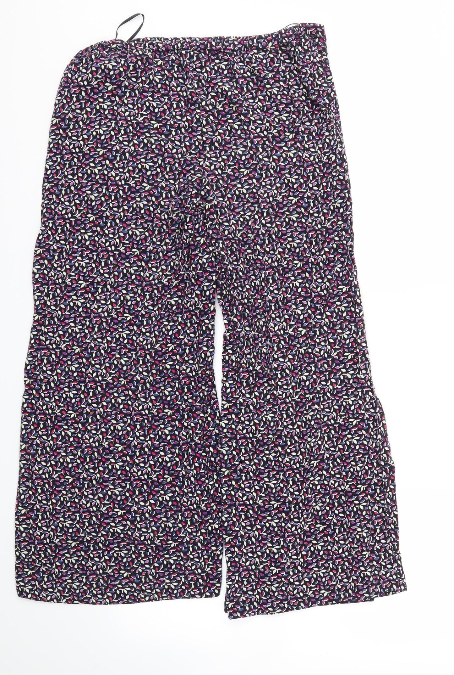 F&F Womens Purple Floral  Trousers  Size 10 L24 in