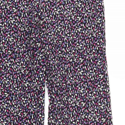 F&F Womens Purple Floral  Trousers  Size 10 L24 in