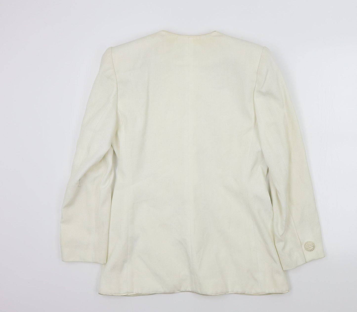 Kasper Womens Beige Colourblock  Jacket Blazer Size 8  - Embroidered