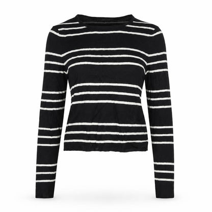 Portmans Womens Black Striped  Pullover Jumper Size S