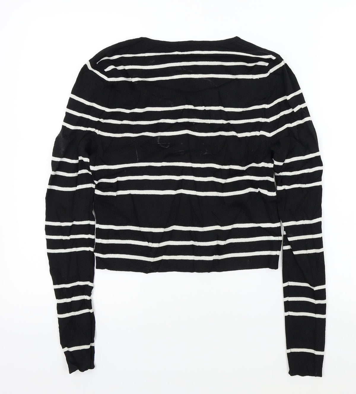 Portmans Womens Black Striped  Pullover Jumper Size S