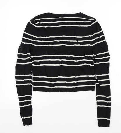 Portmans Womens Black Striped  Pullover Jumper Size S