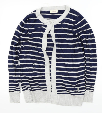 InTown Womens Blue Striped  Cardigan Jumper Size S